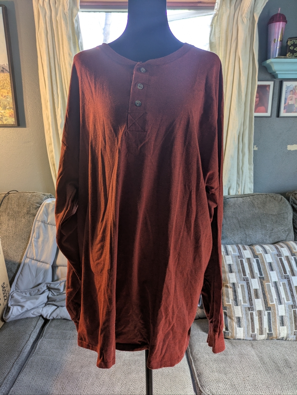 Cozy Vibes Only: Burgundy Long Sleeve Henley 🍷